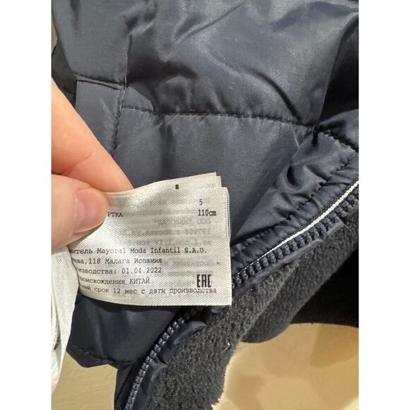 Mayoral Navy Reversible Coat Navy Blue size 5 - Picture 6 of 7